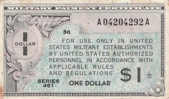 USA MPC Series 461 p.M5 1 Dollar 1946 f